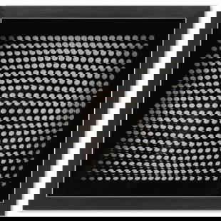 Victor Vasarely (1908-1997), "Trois Dimensions Optique de la serie Cinetiques" Framed 1973: Trois Dimensions Optique de la serie Cinetiques is a dimensional artwork, published in 1973, by Victor Vasarely (1908-1997). This piece comes custom framed, with a letter of authenticity and with a