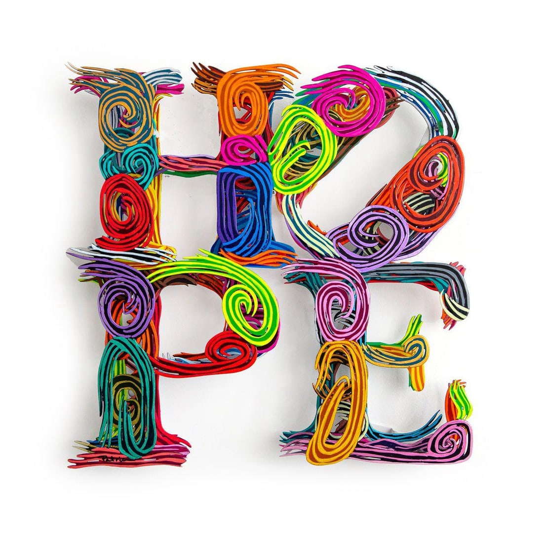 Patricia Govezensky- Original Painting on Cutout Steel "HOPE (Mini Series)" (1 of 5)