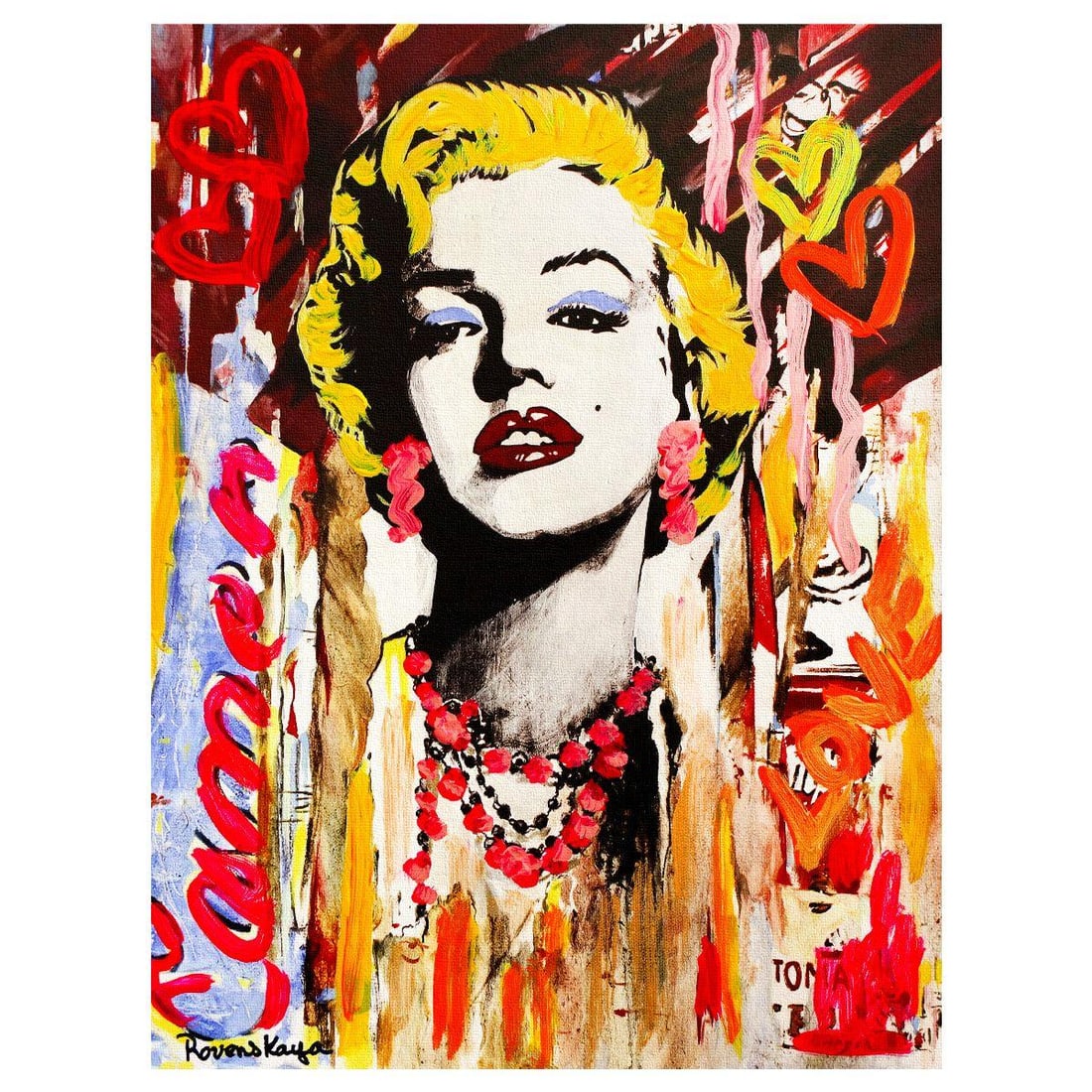 Nastya Rovenskaya- Original Mixed Media on Canvas "Marilyn Monroe II" (1 of 2)