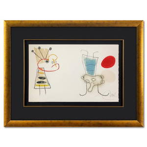 Joan Miro (1893-1983), "M. 1012 from L'enfance d'Ubu" Framed Limited Edition Lithograph, Hand Signed