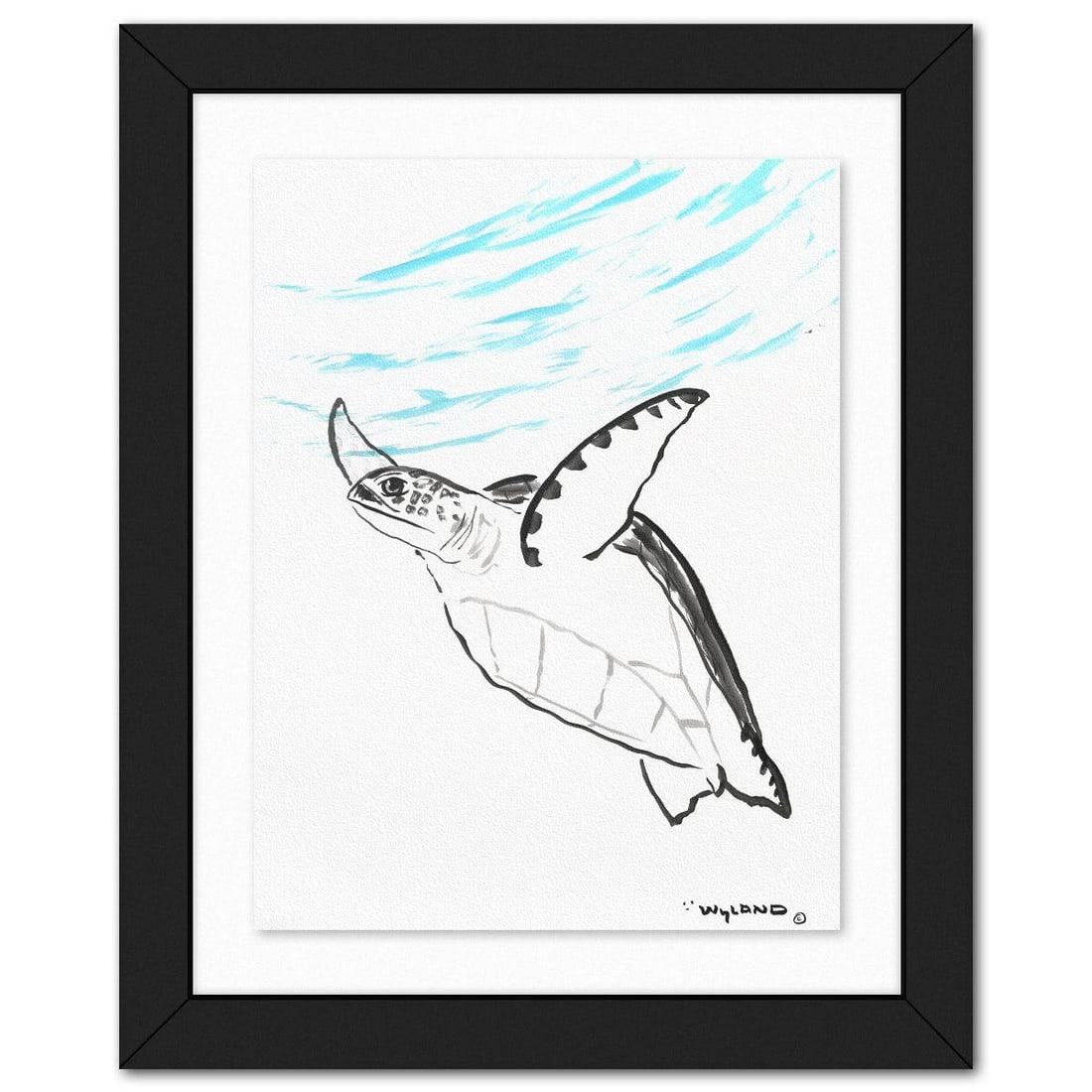 Wyland- Original Sumi Ink Painting "Turtle" (1 of 2)