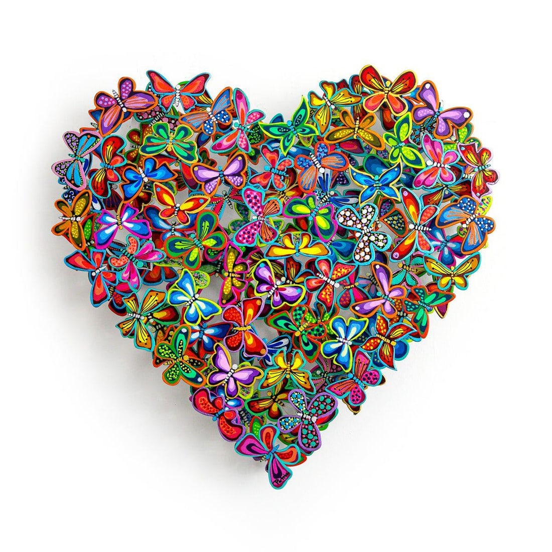 Patricia Govezensky- Original Painting on Cutout Steel "Love in Paradise (Mini Series)": Artist: Patricia Govezensky. Medium: Original Painting on Cutout Steel. Title: Love in Paradise (Mini Series). Size: 16" x 17.5". Signature: Hand Signed by the artist. Certificate of Authenticity: Fro