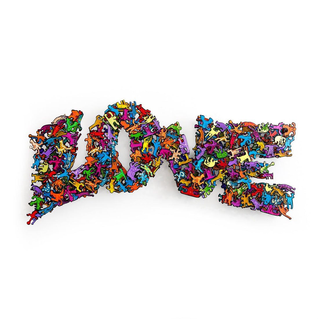 Patricia Govezensky- Original Painting on Cutout Steel "L O V E": Artist: Patricia Govezensky. Medium: Original Painting on Cutout Steel. Title: L O V E. Size: 10.5" x 23.5". Signature: Hand Signed by the artist. Certificate of Authenticity: From the publisher. Refe