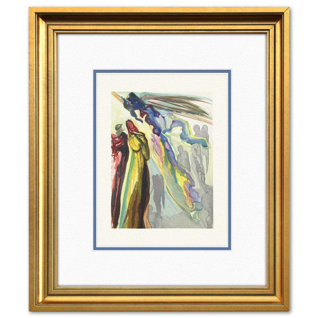 Salvador Dali- Original Color Woodcut on B.F.K. Rives Paper "Paradise 16": Artist: Salvador Dali. Medium: Original Color Woodcut on B.F.K. Rives Paper. Title: Paradise 16. Size: 13" x 10". Measures approx. 21" x 18" (framed). Certificate of Authenticity: Is included. Additio