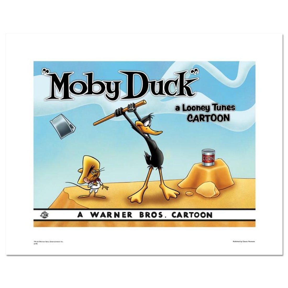 Moby Duck, Axe Numbered Limited Edition Giclee from Warner Bros. with Certificate of Authenticity.: Moby Duck - Axe is a limited edition giclee on paper from Warner Bros. featuring iconic Looney Tunes characters. The art was taken from an original Lobby Card used to promote "Moby Duck" released in 1