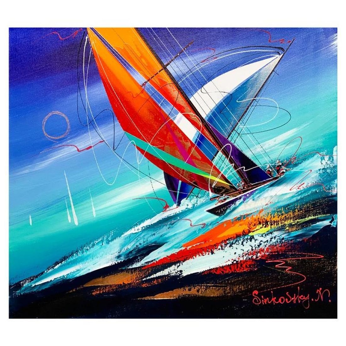 Natalia Sinkovsky, Hand Signed Original Acrylic Painting on Canvas with Letter Authenticity. (1 of 2)