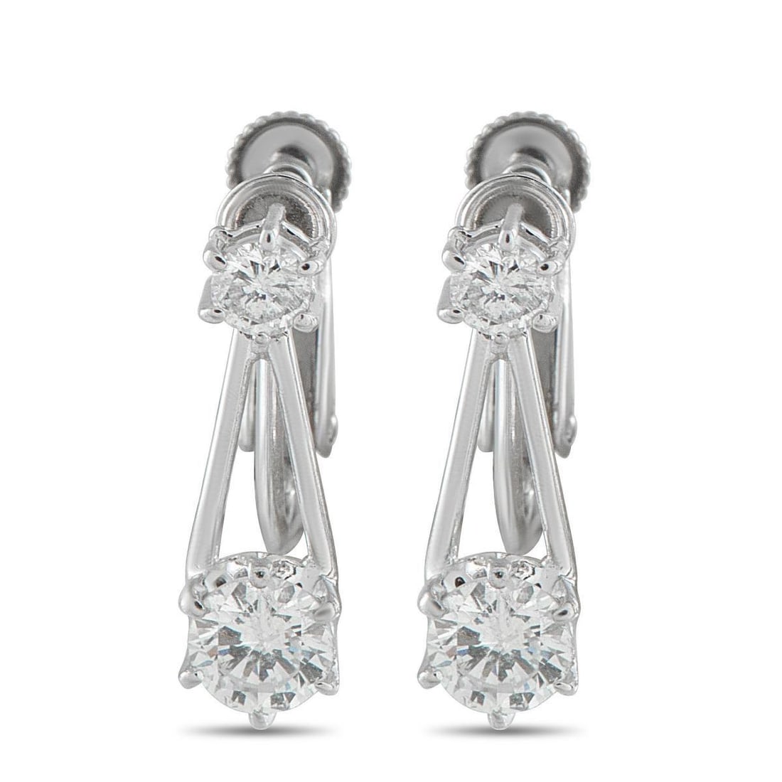 PLATINUM 1.02CT DIAMOND EARRINGS: These sleek, sophisticated earrings will continually catch the light. Adorned with sparkling Diamonds totaling 1.02 carats, the understated Platinum setting makes them ideal for anyone with a minimali
