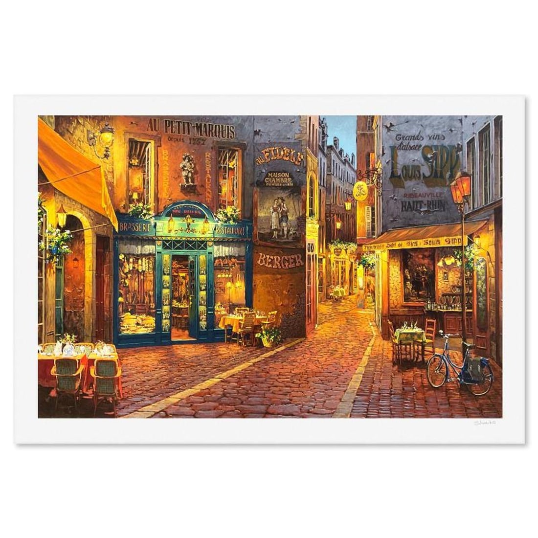 Viktor Shvaiko, "Au Petit Marquis" Limited Edition Printer's Proof Serigraph (28" x 42"), Numbered: Au Petit Marquis is a limited edition printer's proof serigraph on paper by Viktor Shvaiko, numbered and hand signed by the artist. Includes Letter of Authenticity. Measures approx. 32.5" x 46" (borde