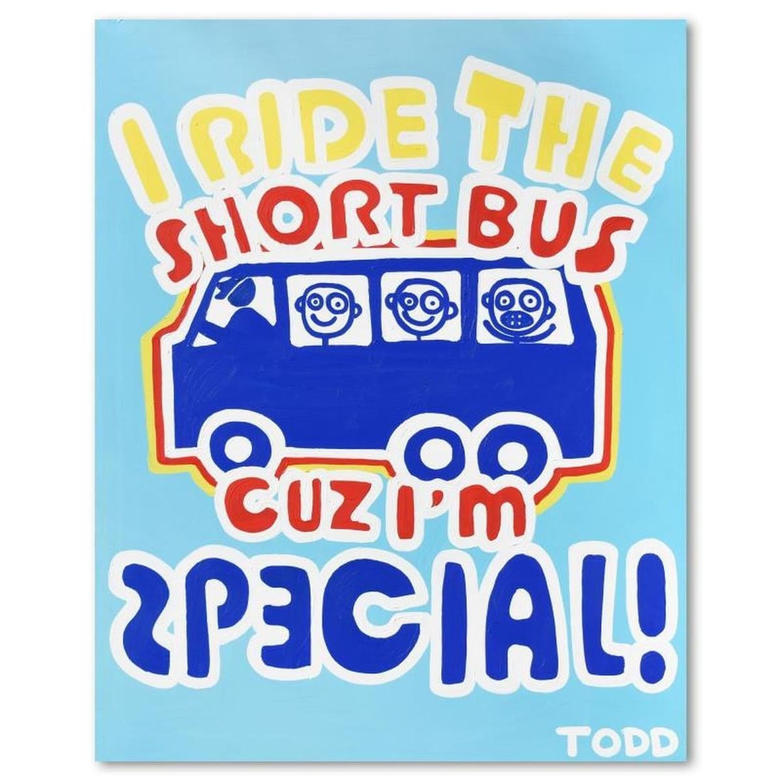 Todd Goldman, "Short Bus" Original Acrylic Painting on Gallery Wrapped Canvas (48" x 60"), Hand (1 of 2)