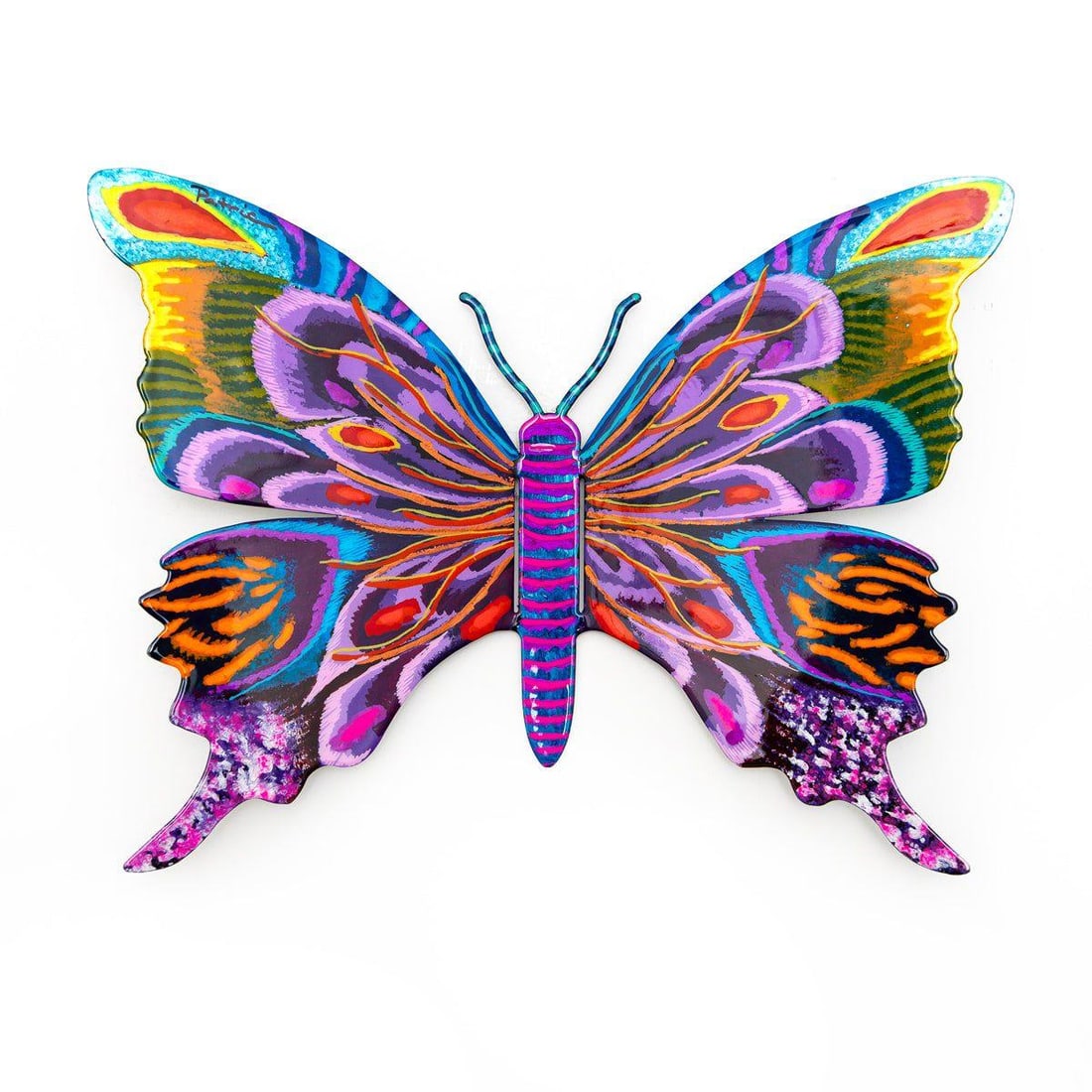 Patricia Govezensky- Original Painting on Cutout Steel "Butterfly ": Artist: Patricia Govezensky. Medium: Original Painting on Cutout Steel. Title: Butterfly . Size: 8.5" x 11.5". Signature: Hand Signed by the artist. Certificate of Authenticity: From the publisher. Re