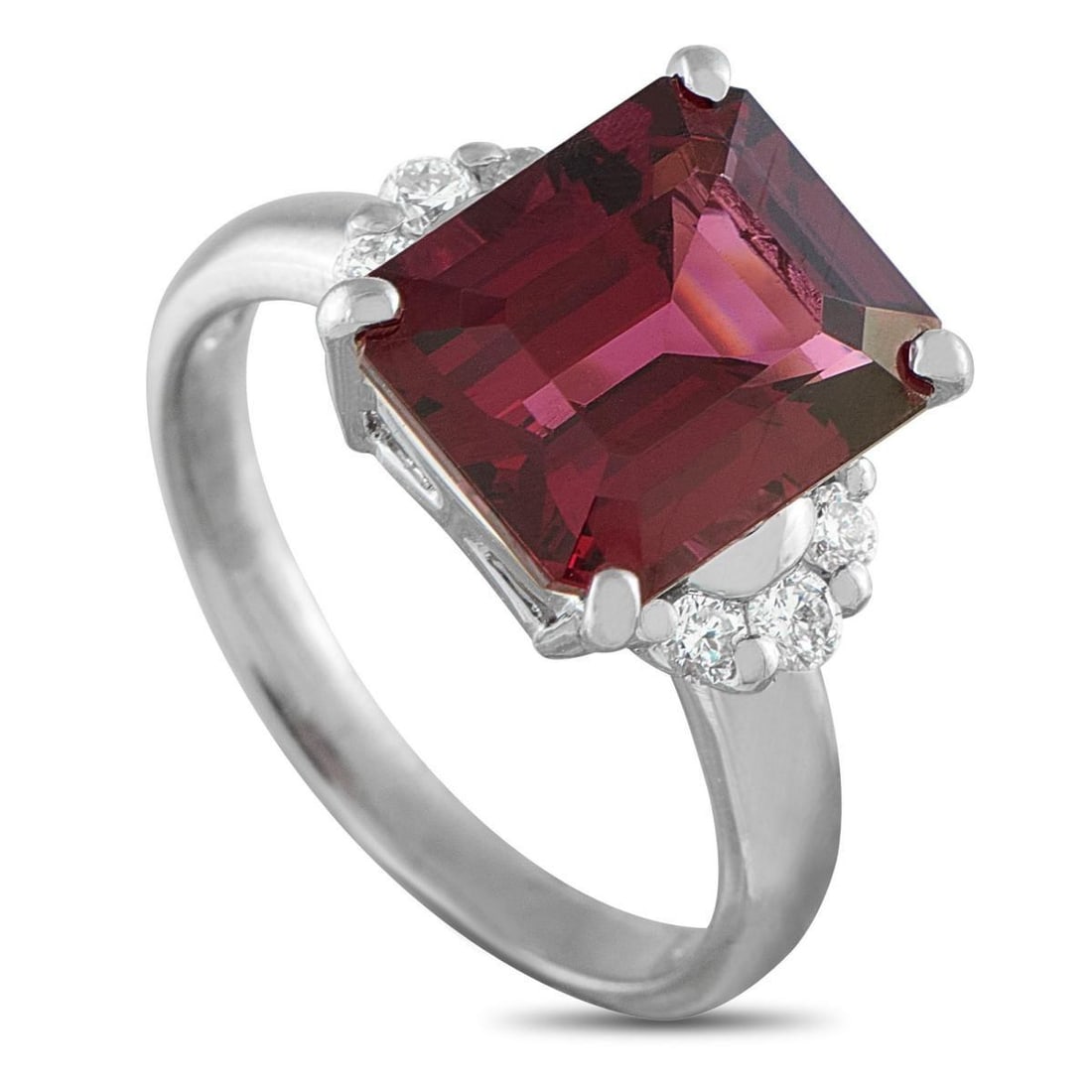 PLATINUM 0.20CT DIAMOND RING AND RUBELLITE RING (1 of 4)