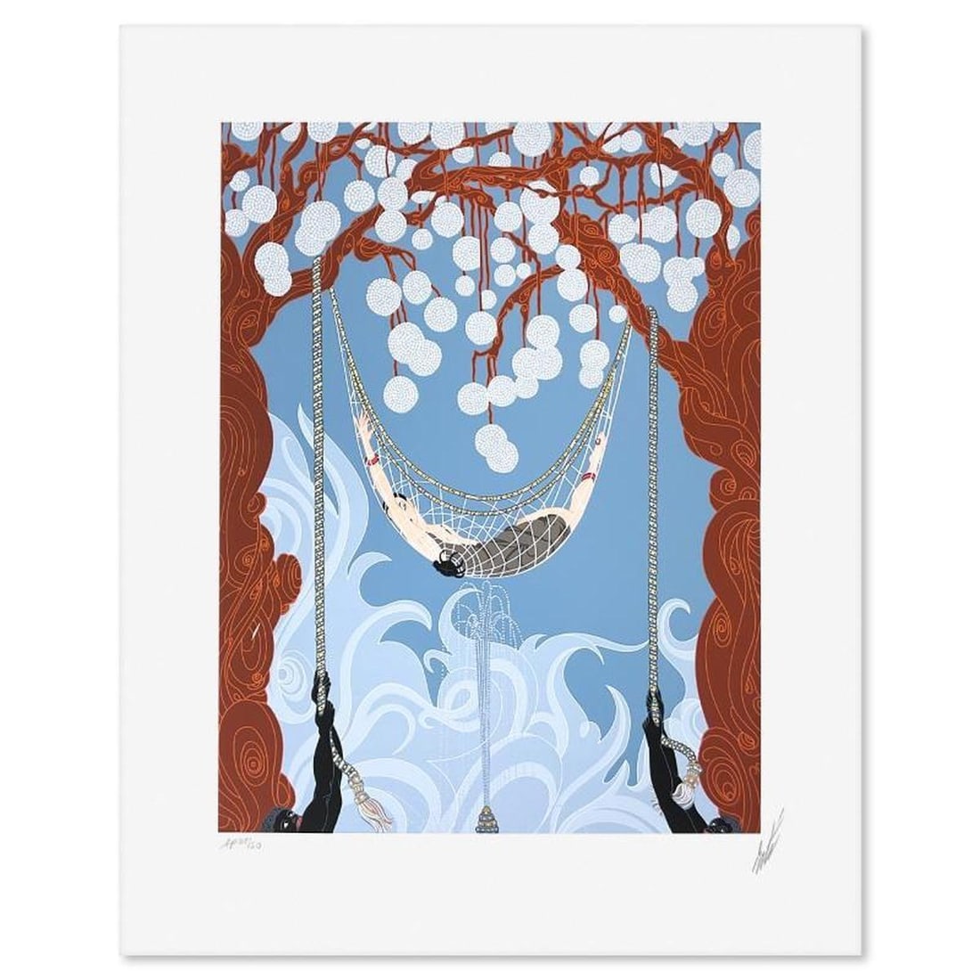 Erte (1892-1990), "Spider Web" Limited Edition Serigraph, AP Numbered 28/50 and Hand Signed with: Spider Web is a limited edition serigraph on paper by Erte (1892-1990), AP numbered 28/50 and hand signed by the artist. Includes Letter of Authenticity. Measures approx. 22.5" x 18" (border), 17" x 1