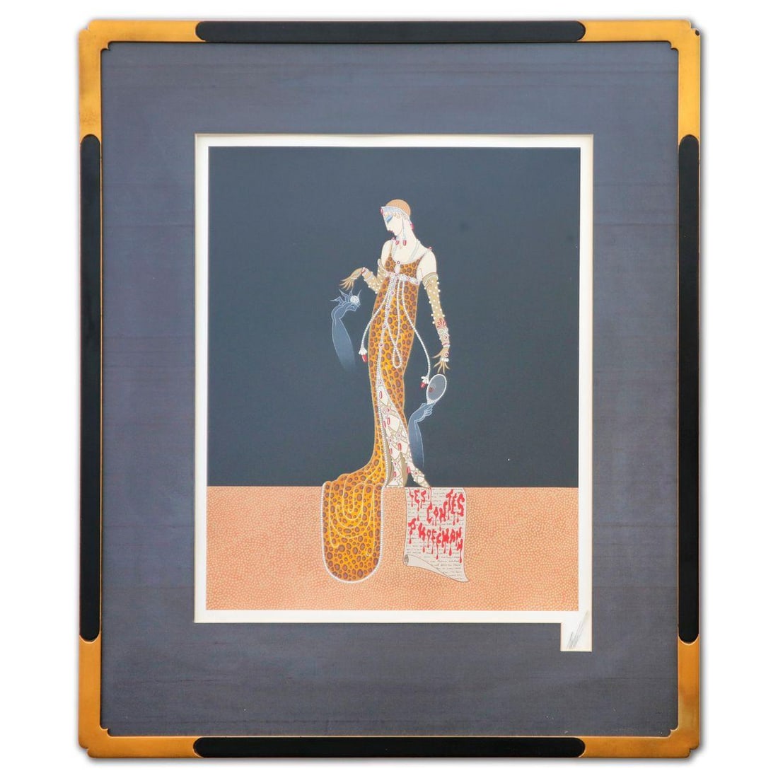 Erte- Serigraph "Giulietta": Artist: Erte. Medium: Serigraph. Title: Giulietta. Size: 22" x 18". Measures approx. 34" x 29" (framed). Signature: Hand Signed and numbered. Certificate of Authenticity: Is Included.