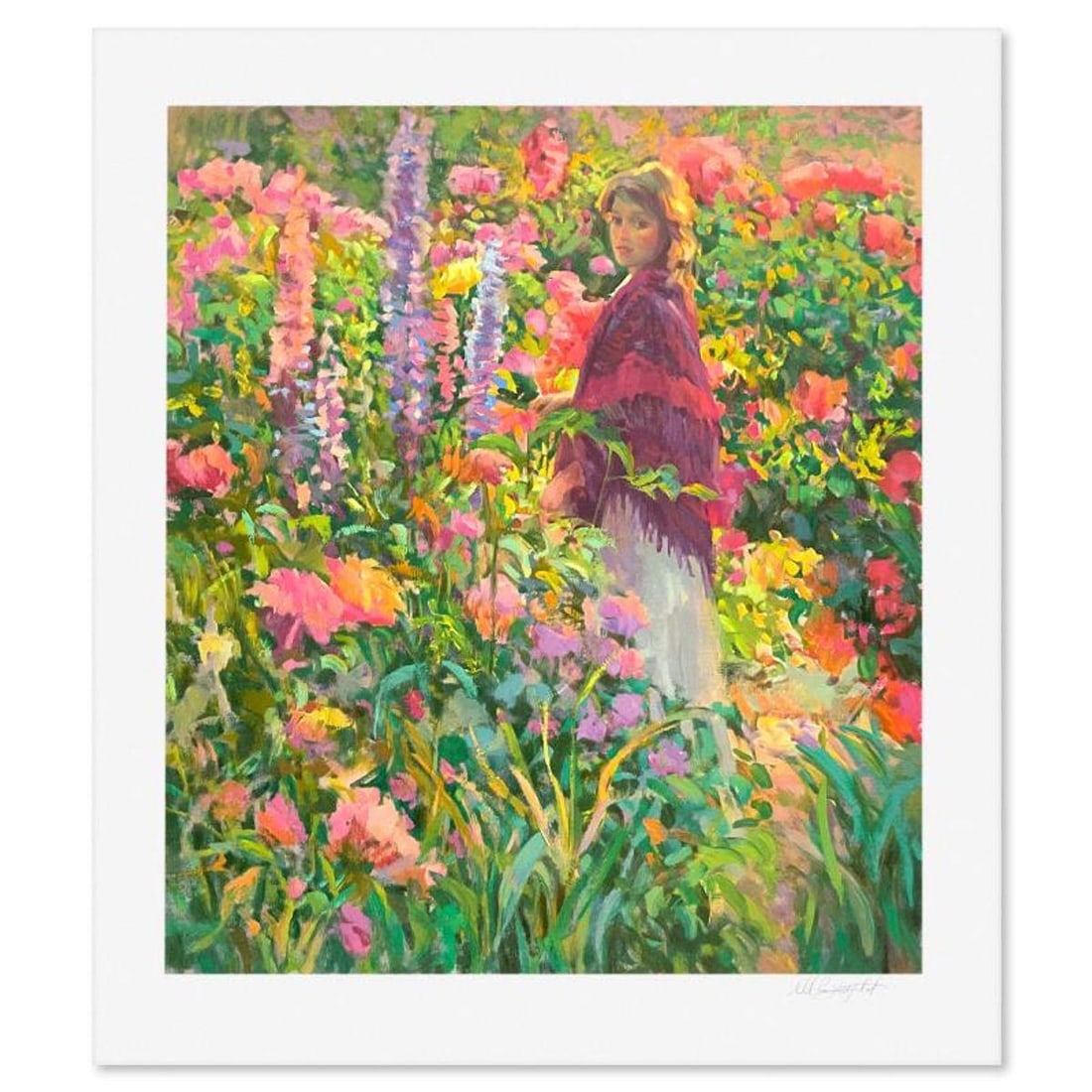 Don Hatfield, "Private Garden" Limited Edition Printer's Proof Serigraph, Numbered and Hand Signed: Private Garden is a limited edition printer's proof serigraph on paper by Don Hatfield, numbered and hand signed by the artist. Includes Letter of Authenticity. Measures approx. 33.5" x 29" (border),