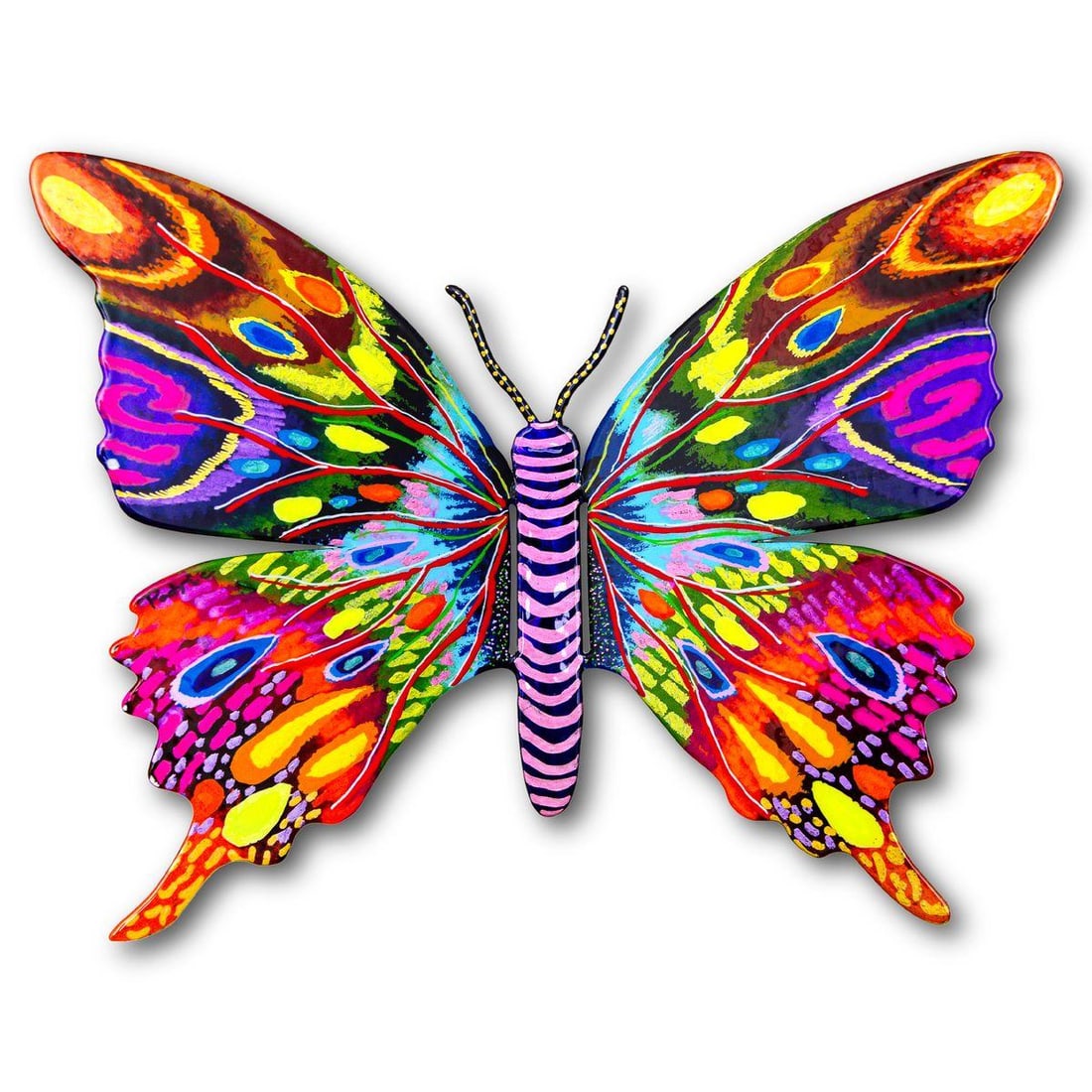 Patricia Govezensky- Original Painting on Cutout Steel "Butterfly": Artist: Patricia Govezensky. Medium: Original Painting on Cutout Steel. Title: Butterfly. Size: 8.5" x 11.5". Signature: Hand Signed by the Artist. Certificate of Authenticity: From the publisher. Ref