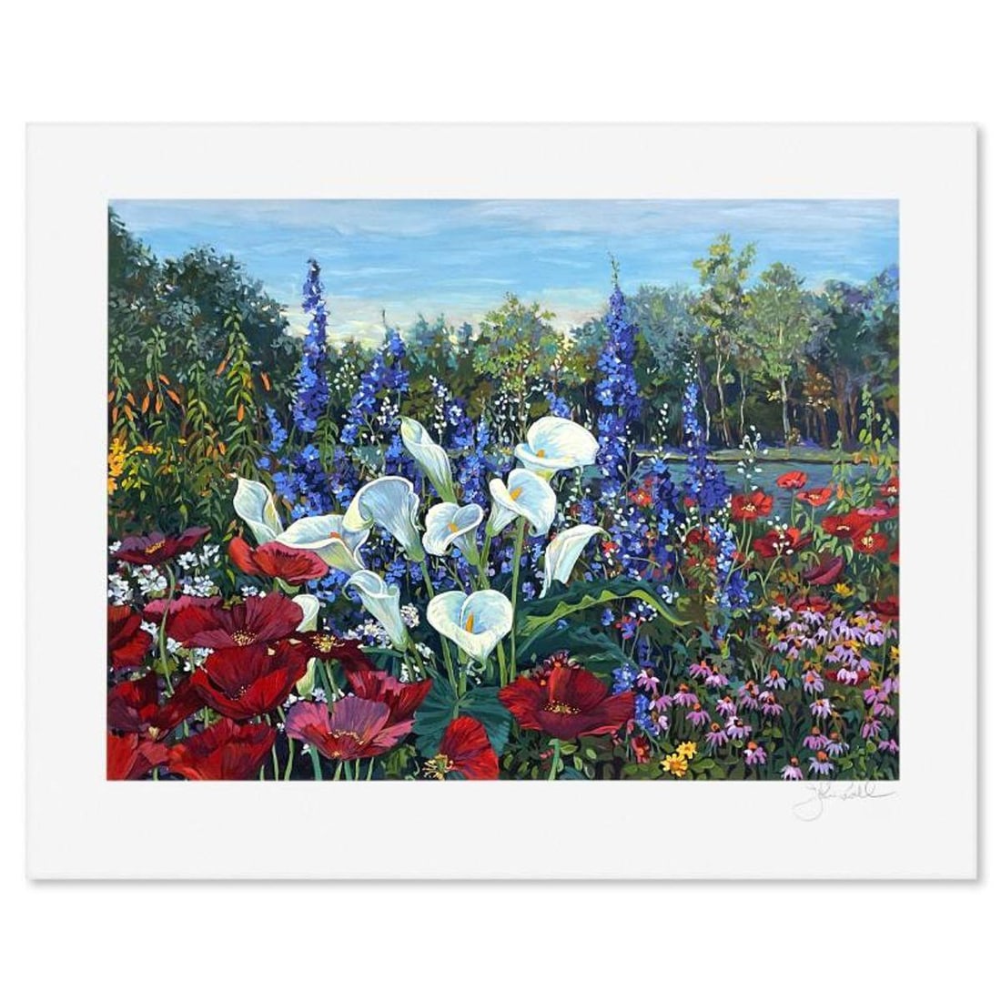 John Powell, "Riverwood Garden" Limited Edition Printer's Proof Serigraph, Numbered and Hand Signed (1 of 2)