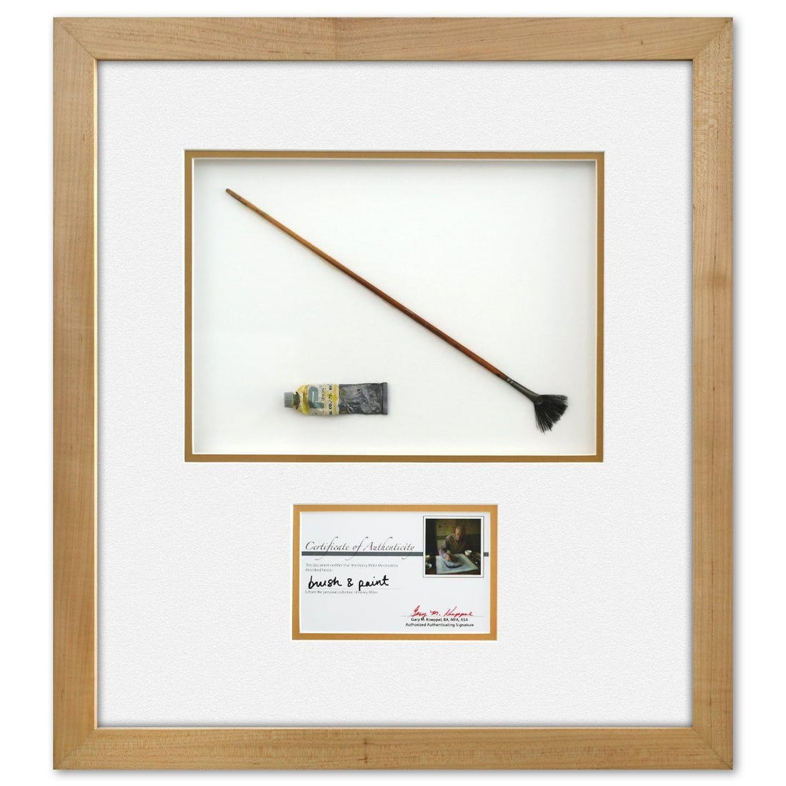 Henry Miller- Mixed Media Collage: Artist: Henry Miller. Medium: Mixed Media Collage. Size: 9" x 12". Measures approx. 22" x 20" (framed). Reference#: 74536.