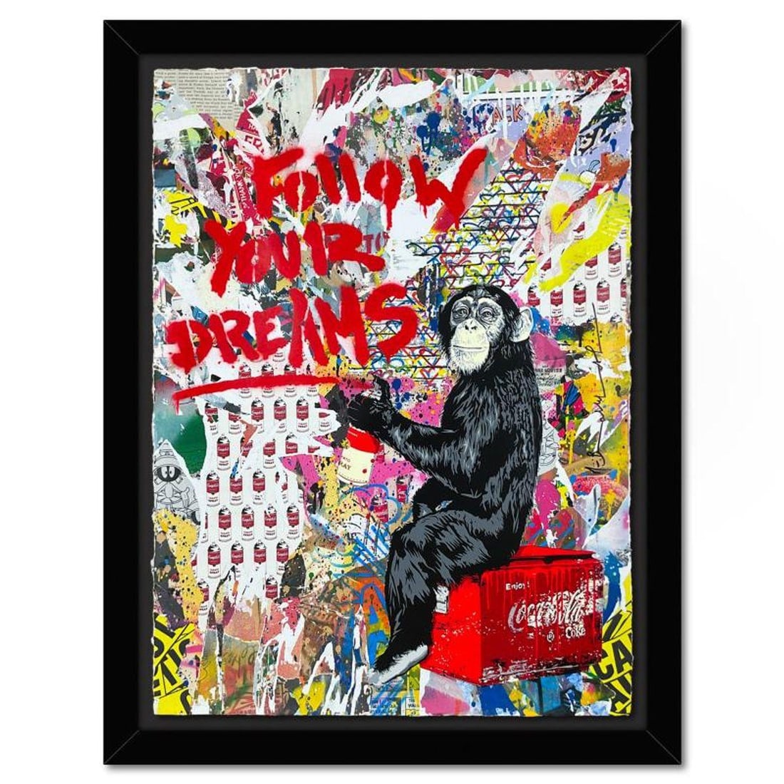 Mr. Brainwash, "Everyday Life" Framed Unique (UNIQ) Mixed Media, Hand Signed with Certificate of (1 of 3)
