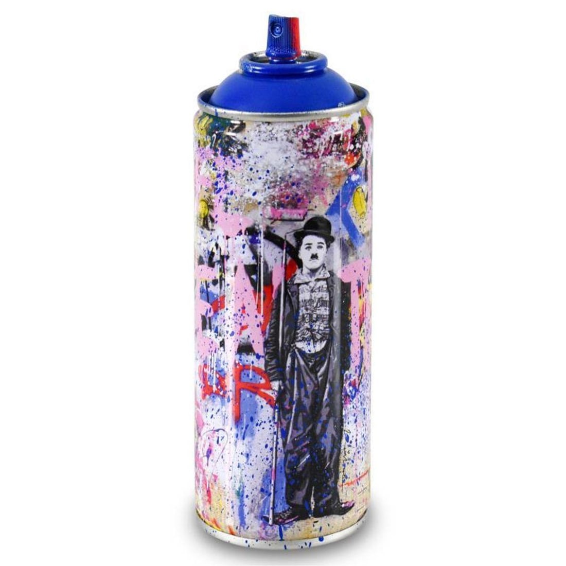 Mr. Brainwash, "Gold Rush (Blue)" Limited Edition Hand Painted Can with Plate Signature. (1 of 3)