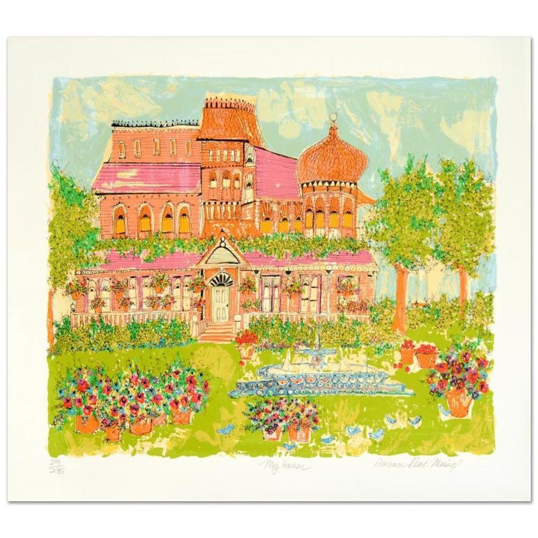 My House Limited Edition Serigraph by Susan Pear Meisel, Numbered and Hand Signed by the Artist. (1 of 1)