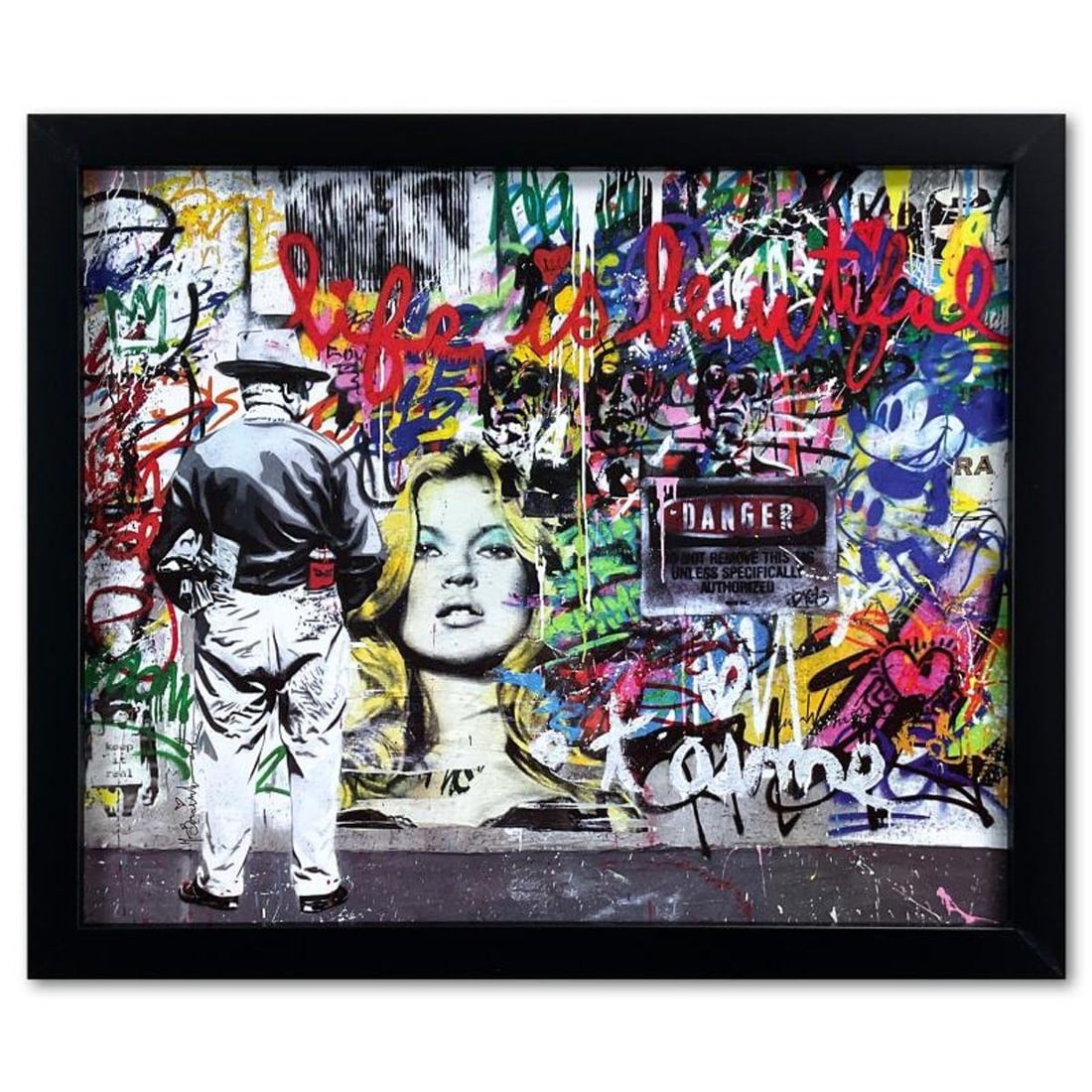 Mr. Brainwash, Custom Framed Plate Signed Offset Lithograph. (1 of 2)