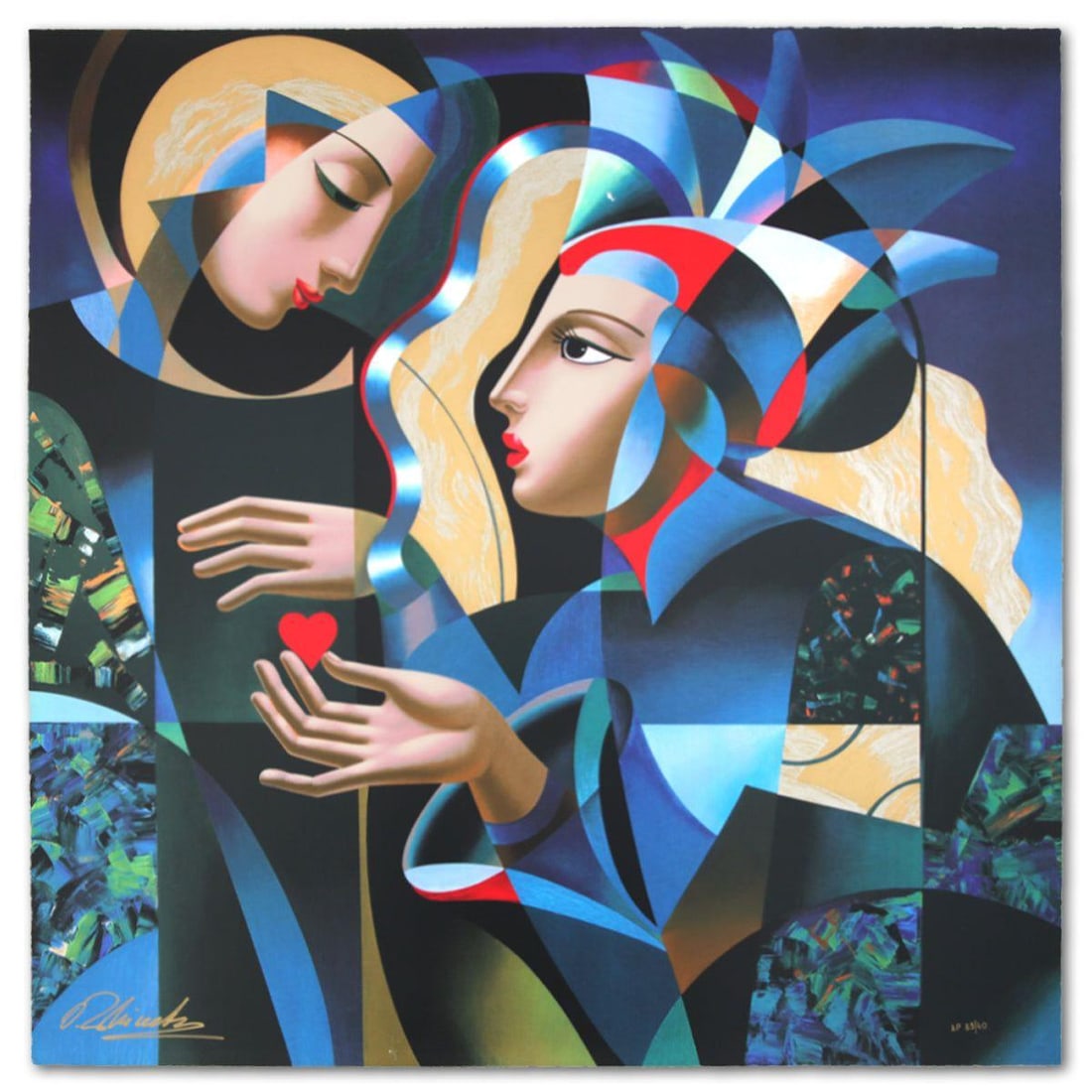 Oleg Zhivetin- Silkscreen "Tender Heart" (1 of 4)