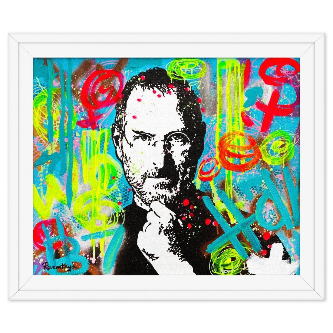 Nastya Rovenskaya- Original Mixed Media on Canvas "Jobs" (1 of 2)