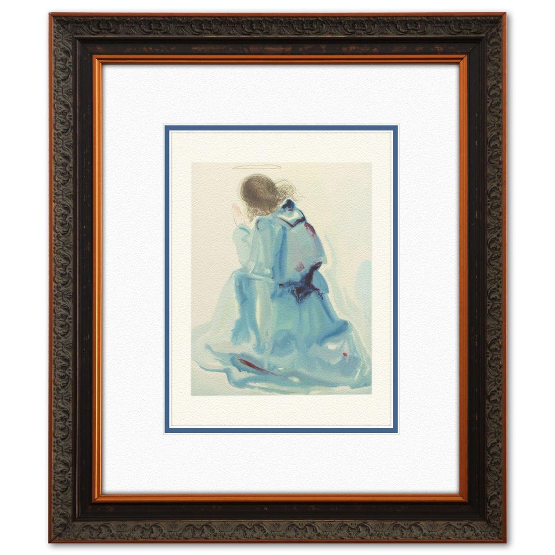 Salvador Dali- Original Color Woodcut on B.F.K. Rives Paper "Paradise 2": Artist: Salvador Dali. Medium: Original Color Woodcut on B.F.K. Rives Paper. Title: Paradise 2. Size: 13" x 10". Measures approx. 21.5" x 18.5" (framed). Certificate of Authenticity: Is included. Addi