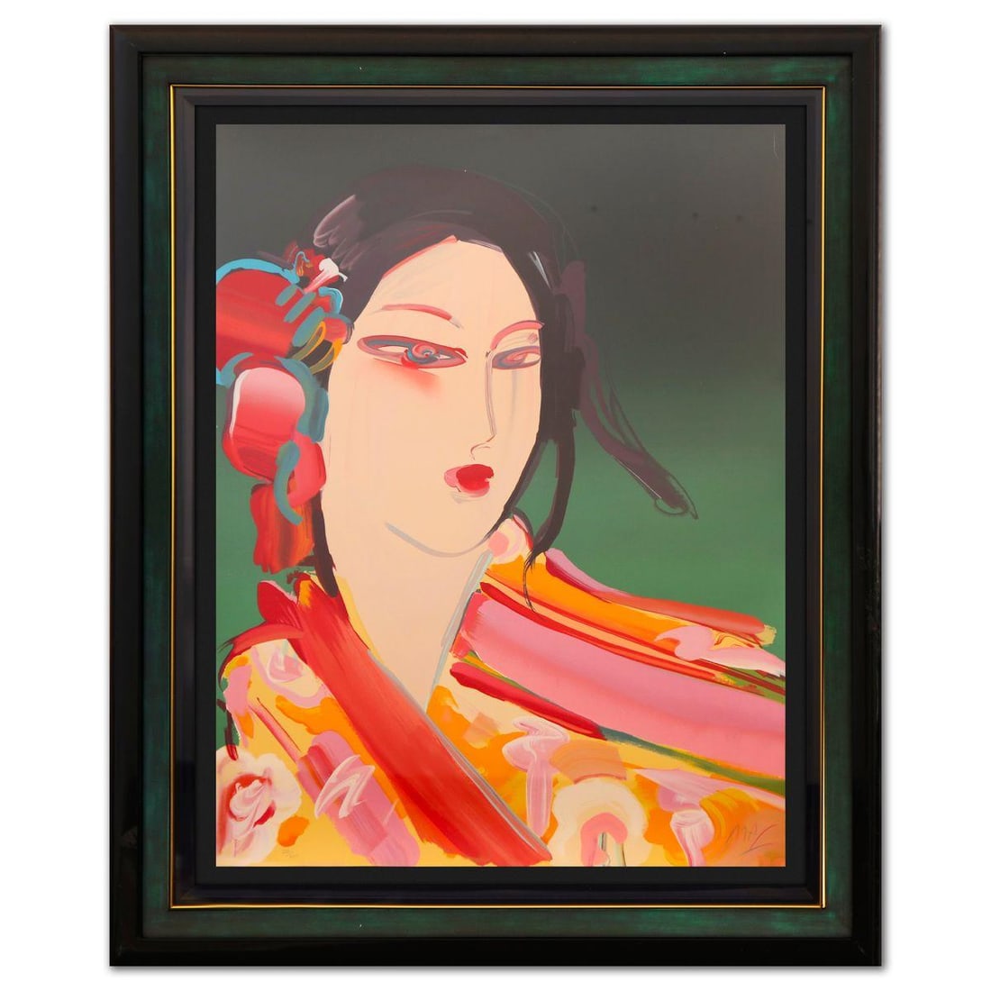 Peter Max- Hand-Embelished Serigraph "Asia": Artist: Peter Max. Medium: Hand-Embelished Serigraph. Title: Asia. Size: 40" x 30". Measures approx. 51" x 40" (framed). Signature: Hand signed and numbered. Certificate of Authenticity: Is included.