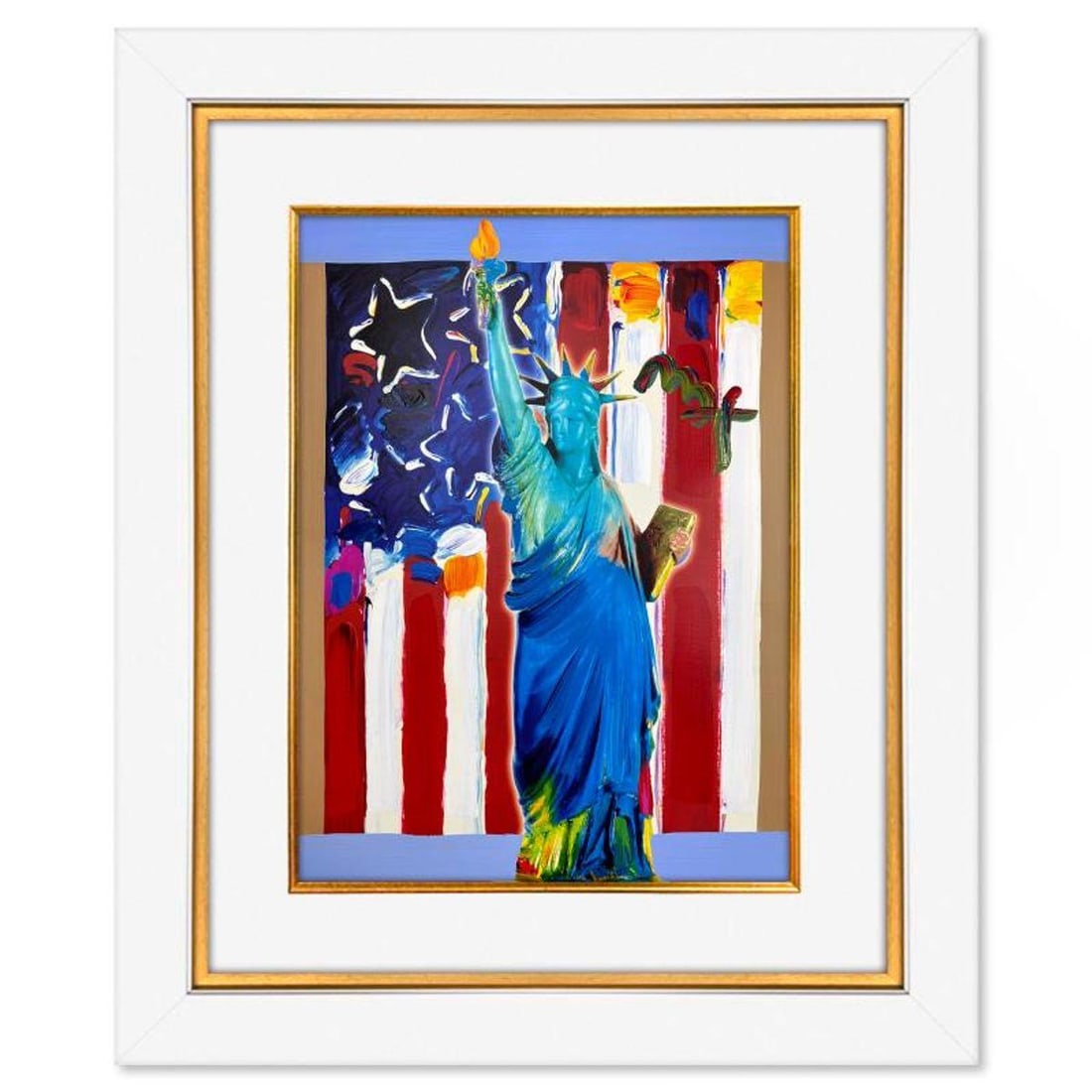 Peter Max, "United We Stand" Framed One-of-a-Kind Mixed Media, Hand Signed with Registration Number: United We Stand is a one-of-a-kind mixed media on paper, hand signed by Peter Max. The piece comes custom framed with a backside cutout to display Peter Max Studio registration number 201380 certifyin