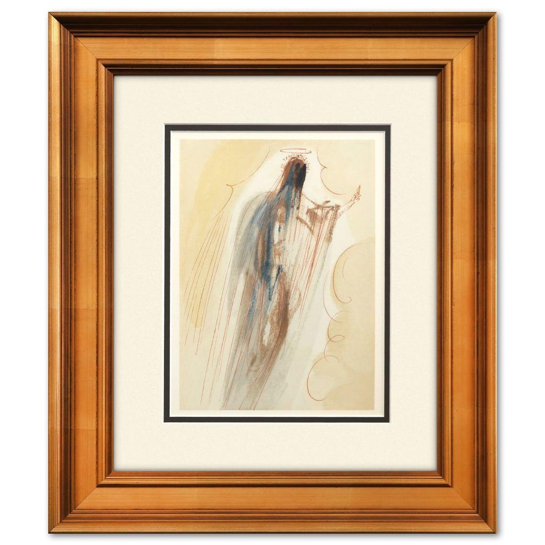 Salvador Dali- Original Color Woodcut on B.F.K. Rives Paper "Paradise 29": Artist: Salvador Dali. Medium: Original Color Woodcut on B.F.K. Rives Paper. Title: Paradise 29. Size: 13" x 10". Measures approx. 18.5" x 15.5" (framed). Certificate of Authenticity: Is included. Add