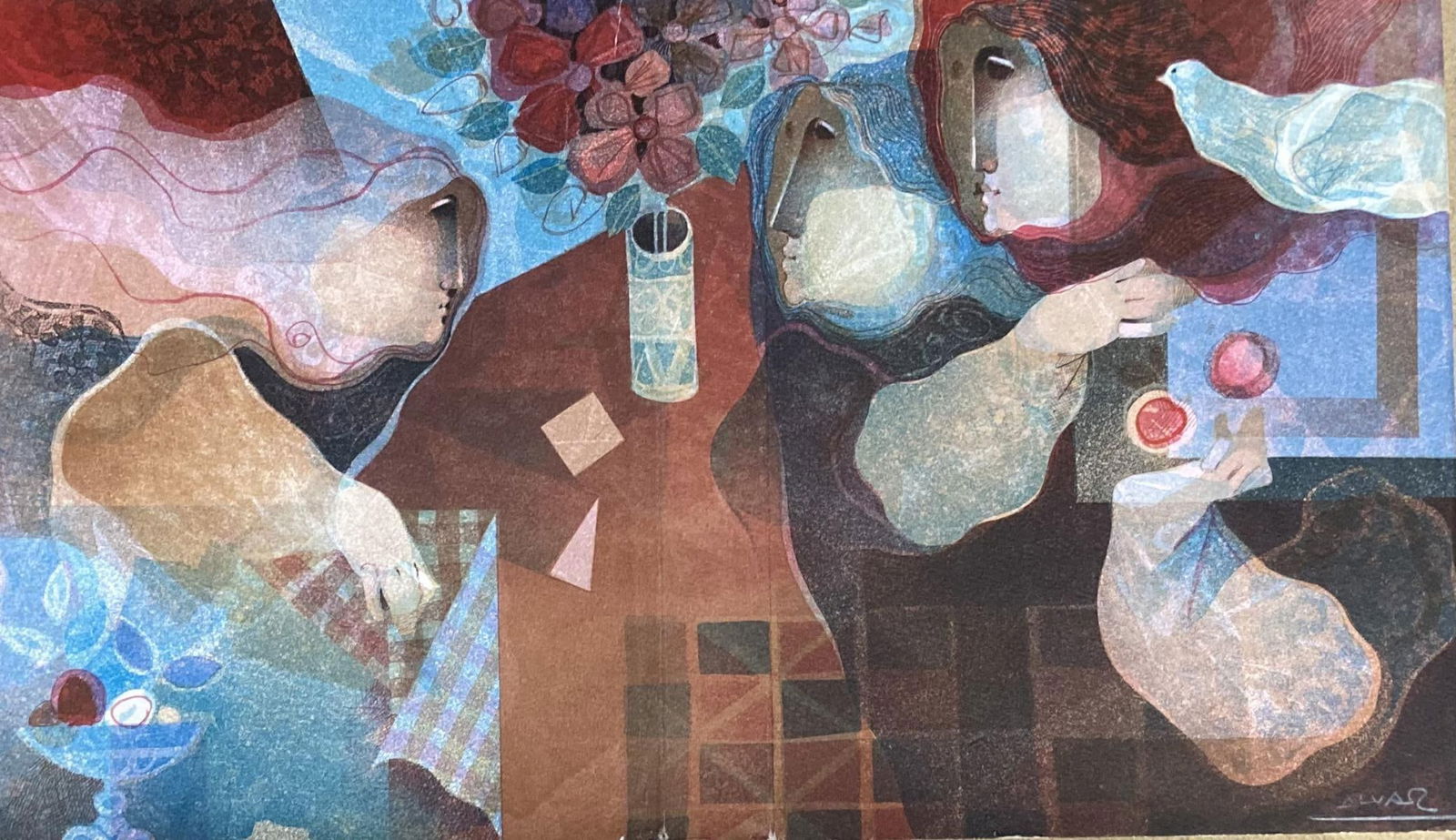 Sunol Alvar- Hand signed book dust jacket on paper (Lithograph) (1 of 3)