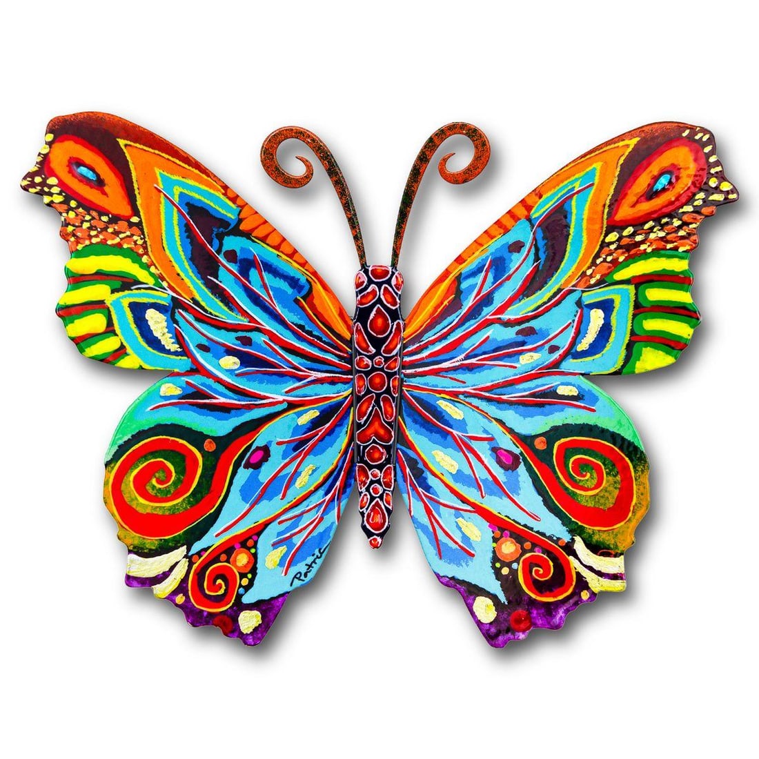 Patricia Govezensky- Original Painting on Cutout Steel "Butterfly": Artist: Patricia Govezensky. Medium: Original Painting on Cutout Steel. Title: Butterfly. Size: 9" x 12". Signature: Hand Signed by the Artist. Certificate of Authenticity: From the publisher. Referen
