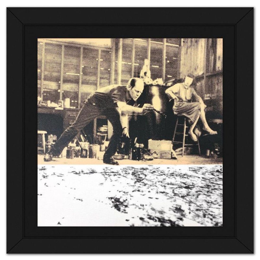 Steve Kaufman (1960-2010), "Jackson Pollock" Framed Hand Pulled Limited Edition Silscreen, Numbered: Jackson Pollock is a hand pulled limited edition silkscreen on canvas by Andy Warhol protege, Steve Kaufman (1960-2010), numbered AP 9/50 inverso and hand signed by the artist. This piece comes custom