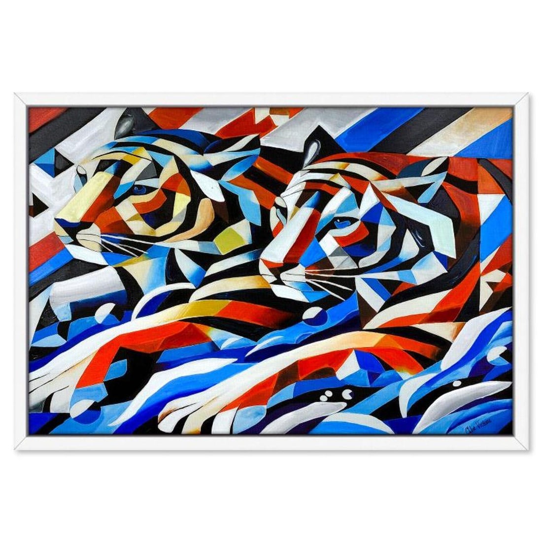 Chloe Victoria, "Alliance" Framed One-of-a-Kind Mixed Media Overpaint on Canvas, Hand Signed with: Alliance is a one-of-a-kind mixed media overpaint on canvas by Chloe Victoria, hand signed by the artist. This piece comes custom framed. Includes Letter of Authenticity. Measures approx. 27" x 39" (f