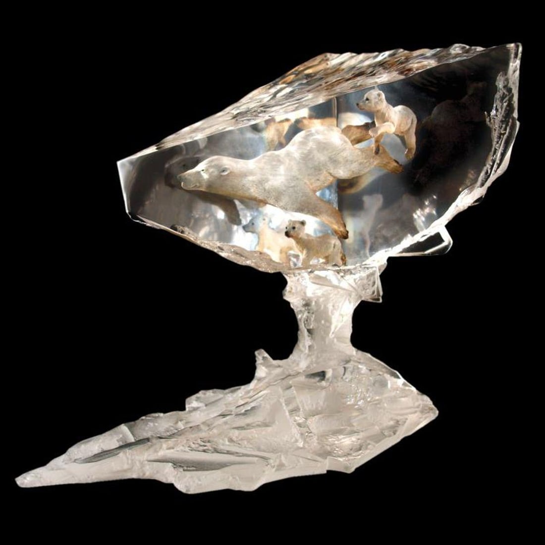 John Cuevas, "Polar Sea" Limited Edition Mixed Media Lucite Sculpture with COA.: Polar Sea is a limited edition mixed media lucite sculpture by John Cuevas. Engraved with the artists signature and number, this piece comes with a certificate of authenticity. Measures approximately