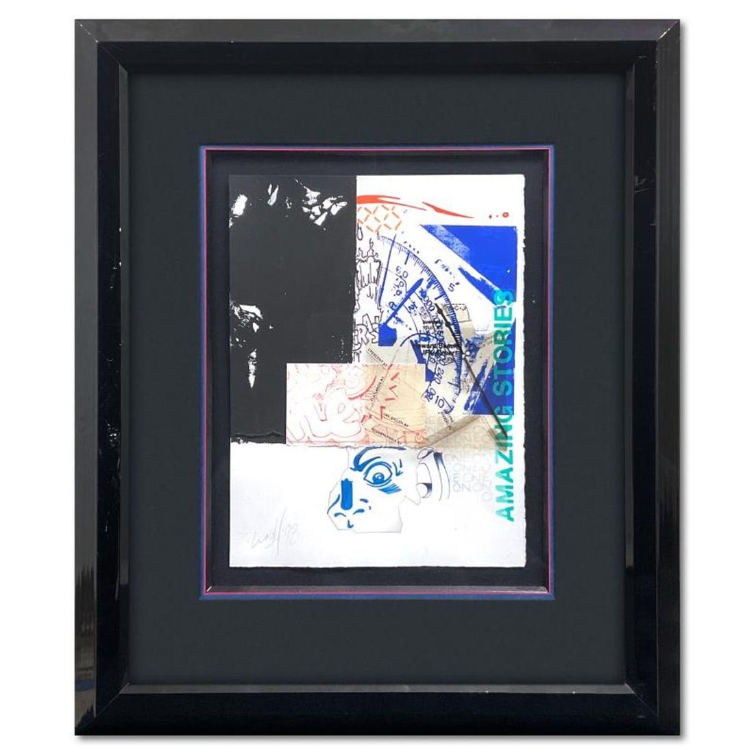 Crash, Framed Multilayer Collage and Mixed Media Original, Dated 1993 and Hand Signed with Letter of: This is a multilayer collage and mixed media original on paper by Crash, dated 1993 and hand signed by the artist. This piece comes framed. Includes Letter of Authenticity. Measures approx. 27.5" x 23