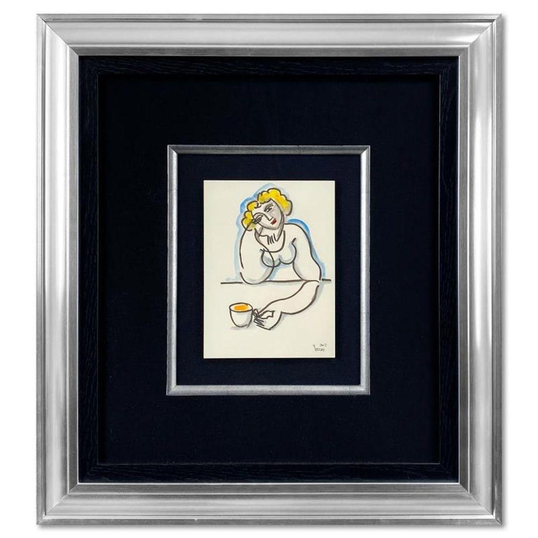 Yuroz, Framed Original Painting, Hand Signed with Letter of Authenticity.: This is an original painting on paper by Yuroz, hand signed by the artist. This piece comes custom framed on linen. Includes Letter of Authenticity. Measures approx. 21.5" x 19.5" (frame), 7.5" x 5.5"