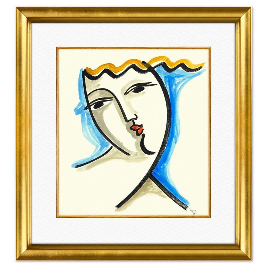 Yuroz, Framed Original Painting, Hand Signed with Letter of Authenticity.: This is an original painting on paper by Yuroz, hand signed by the artist. This piece comes custom framed on linen. Includes Letter of Authenticity. Measures approx. 29" x 27" (frame), 19.5" x 17.5" (