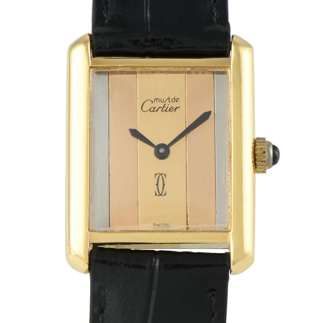 CARTIER MUST DE CARTIER TANK TRINITY DIAL VERMEIL QUARTZ WATCH (1 of 4)