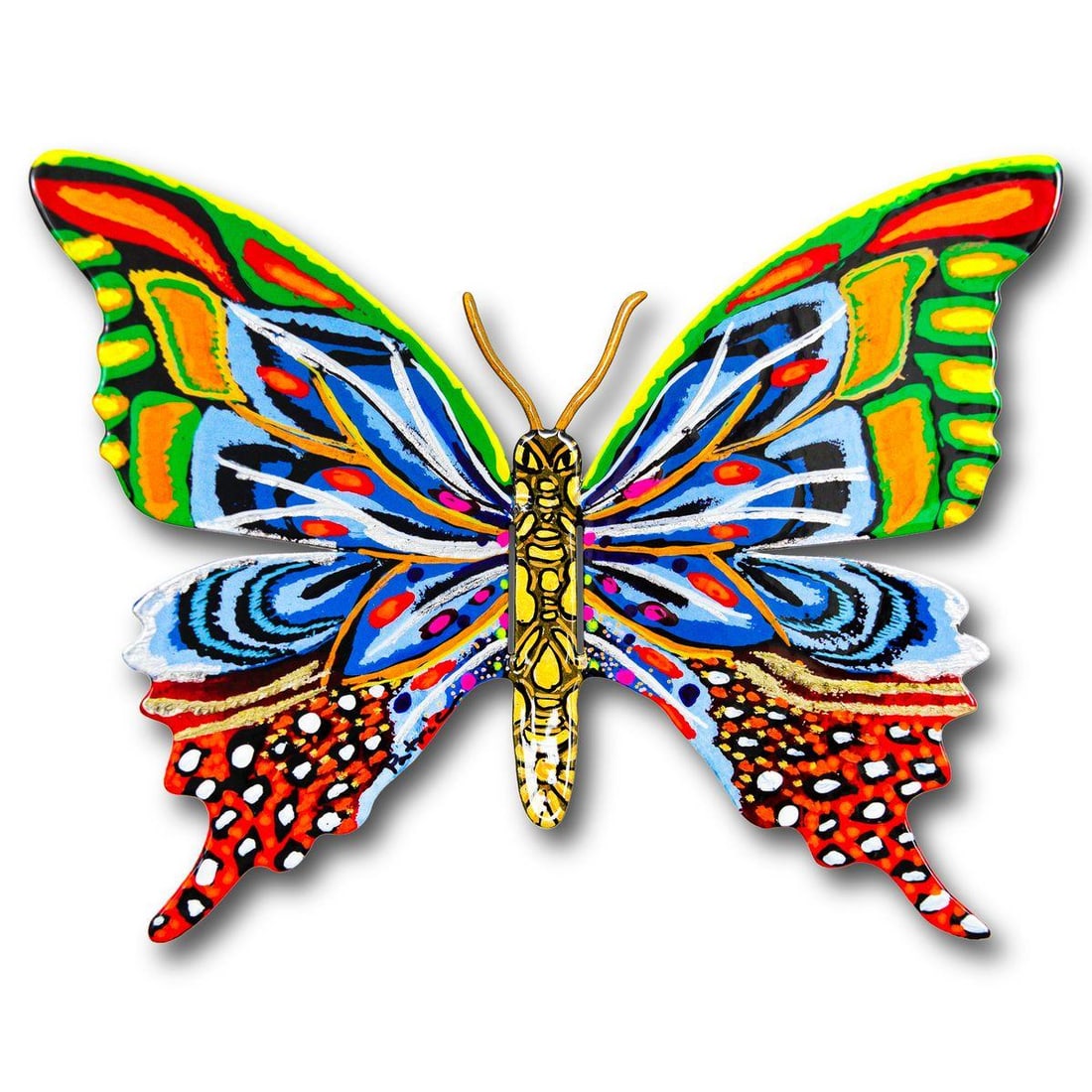 Patricia Govezensky- Original Painting on Cutout Steel "Butterfly": Artist: Patricia Govezensky. Medium: Original Painting on Cutout Steel. Title: Butterfly. Size: 6" x 8". Signature: Hand Signed by the Artist. Certificate of Authenticity: From the publisher. Referenc