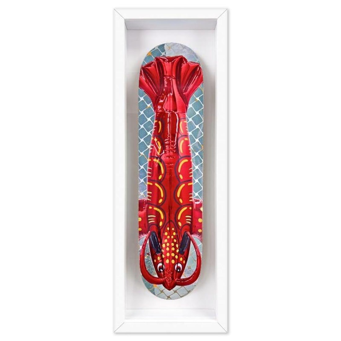 Jeff Koons, "Lobster" Framed Limited Edition Skateboard, Plate Signed with Letter of Authenticity.: Lobseter is a limited edition skateboard featuring art by Jeff Koons, bearing the plate signature of the artist inverso. This comes custom framed. Includes Letter of Authenticity. Measures approx. 38"