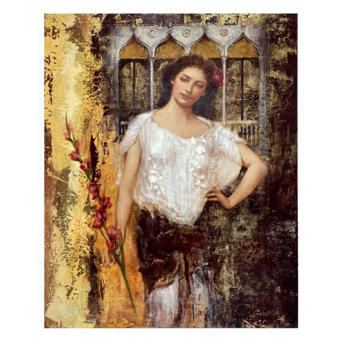 Francois Fressinier, "Lumiere Doree" Hand Signed Original Painting on Canvas with Letter of: Lumiere Doree is an original painting by Francois Fressinier, mixed media on stretched Belgian linen canvas. The piece is hand signed and comes with letter of authenticity. Measures approximately 36"