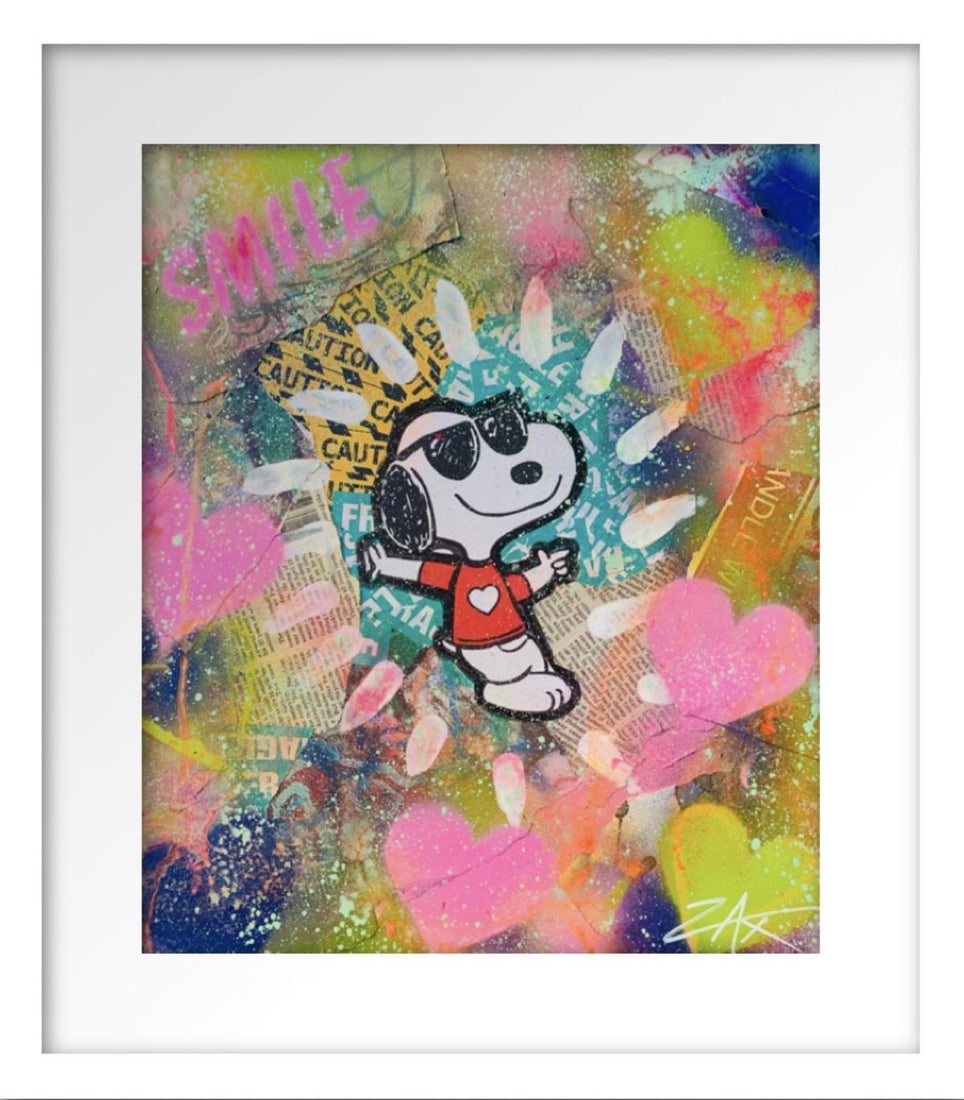 E.M. Zax- 1/1 Unique mixed media Collage and paints on panel: Artist: E.M. Zax. Medium: 1/1 Unique mixed media Collage and paints on panel. Size: 14" x 17". Measures approx. 20" x 23" (framed). Signature: Signed. Reference#: 25097.