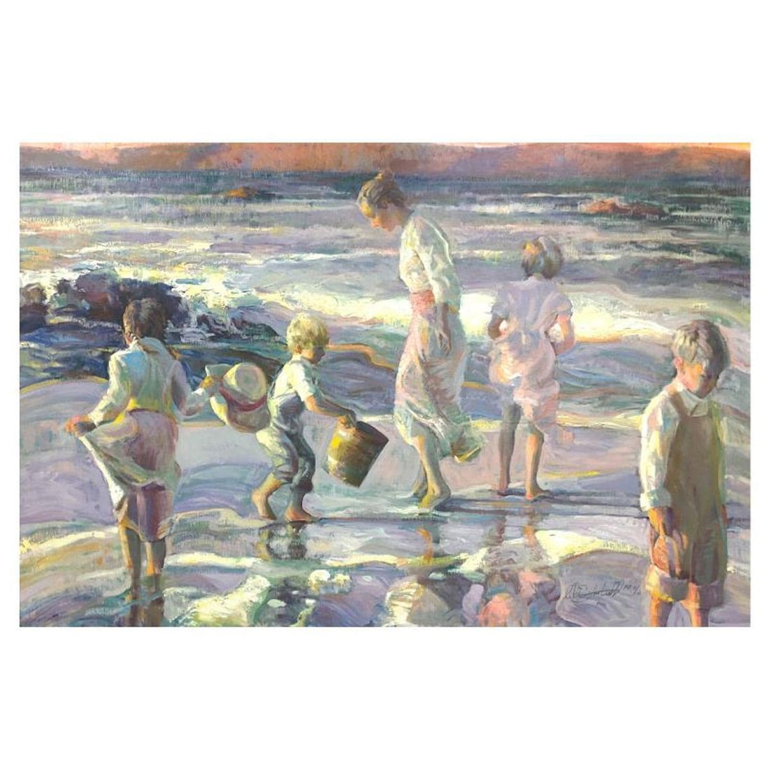 Don Hatfield, "Frolicking at the Seashore" Limited Edition Publisher's Proof on Canvas, Numbered: Frolicking at the Seashore is a limited edition publisher's proof on canvas by Don Hatfield, numbered 11/11 and hand signed by the artist. Includes Letter of Authenticity. Measures approx. 24" x 36" (