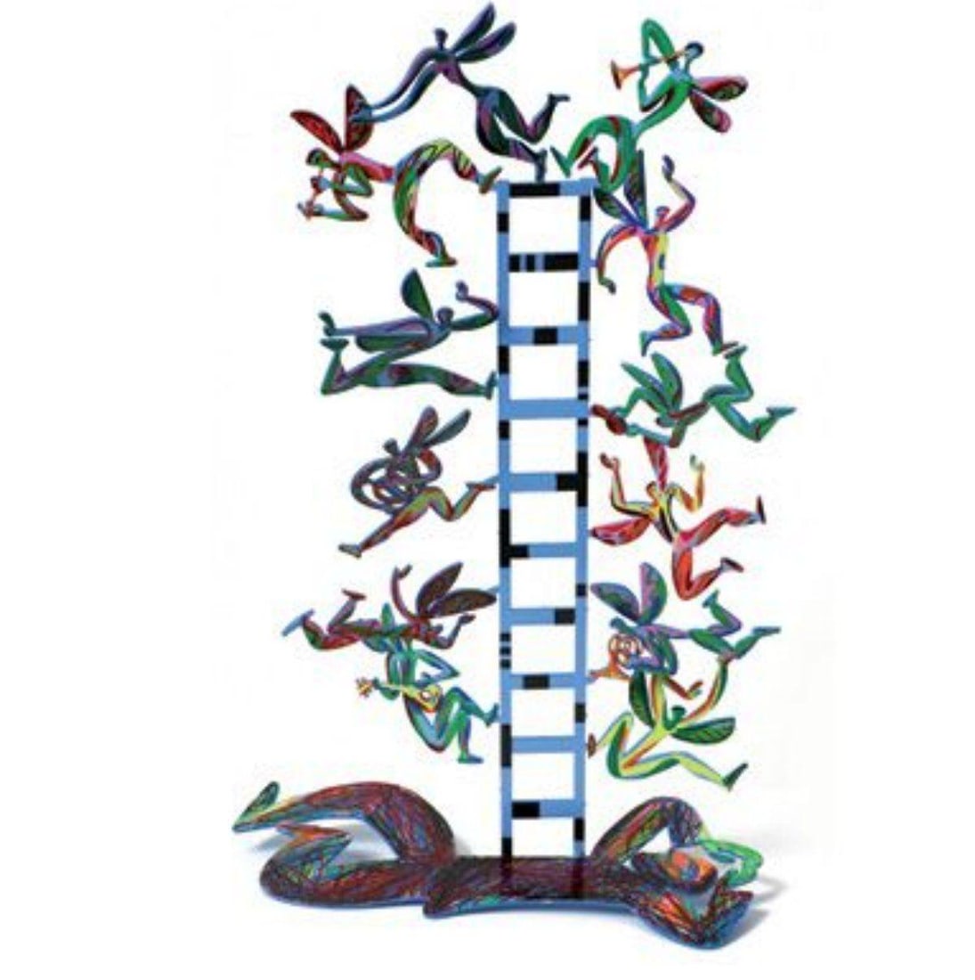 David Gerstein- Free Standing Sculpture "Jacob's Ladder": Artist: David Gerstein. Medium: Free Standing Sculpture. Title: Jacob's Ladder. Size: 21" x 12". Signature: Signed by the artist. Certificate of Authenticity: Is included. Additional: This piece is fr
