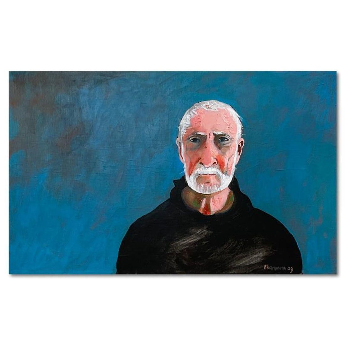 Milton Berwin (1925-2023), "Self Portrait" Original Painting on Canvas (16" x 25"), Hand Signed with (1 of 2)