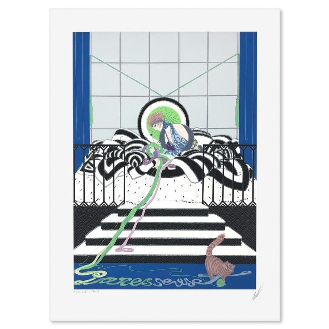 Erte (1892-1990), "Parasseuse" Limited Edition Presentation Proof Serigraph, Hand Signed with Letter (1 of 2)