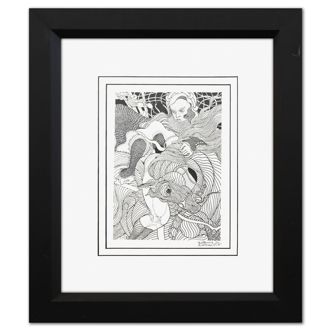 Guillaume Azoulay- Original Drawing: Artist: Guillaume Azoulay. Medium: Original Drawing. Size: 11" x 9". Measures approx. 21" x 18" (framed). Signature: Hand Signed. Certificate of Authenticity: Is included. Reference#: 26363.