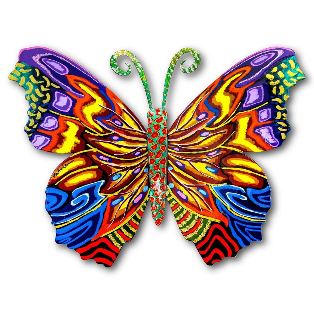 Patricia Govezensky- Original Painting on Cutout Steel "Butterfly": Artist: Patricia Govezensky. Medium: Original Painting on Cutout Steel. Title: Butterfly. Size: 9" x 12". Signature: Hand Signed by the Artist. Certificate of Authenticity: From the publisher. Referen